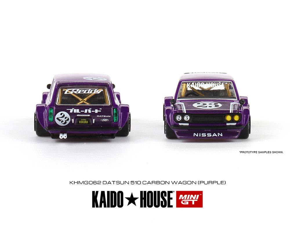 Mini GT 1/64 KAIDO★HOUSE Datsun 510 Wagon CARBON FIBER V1 – Purple – Limited Edition