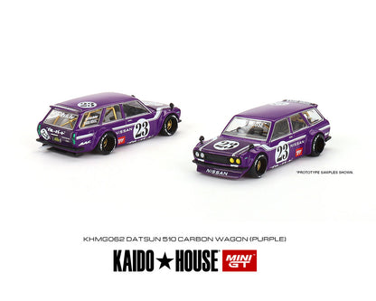Mini GT 1/64 KAIDO★HOUSE Datsun 510 Wagon CARBON FIBER V1 – Purple – Limited Edition