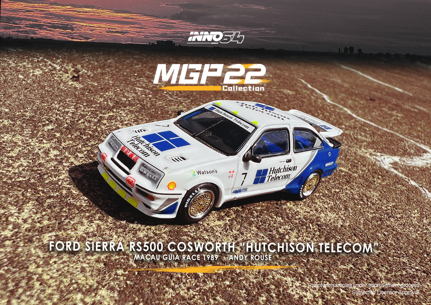 Inno64 1/64 FORD SIERRA RS500 COSWORTH #7 "Hutchison Telecom" - Macau Guia Race 1989 [MGP 2022 Special Edition]  ***Limited to 2016pcs****