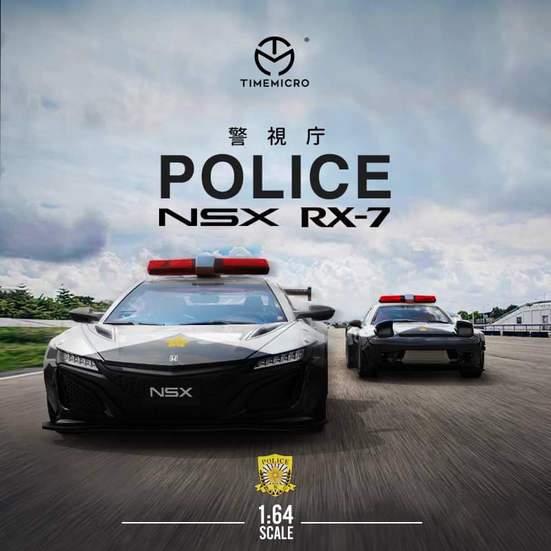 Time Micro 1/64 NSX/RX-7 police livery – Black Ice Diecast