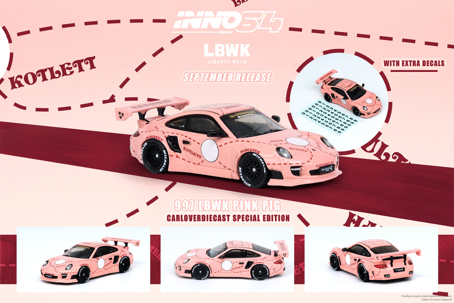 Inno64 1:64 997 LBWK Pink Pig China Special Edition Model