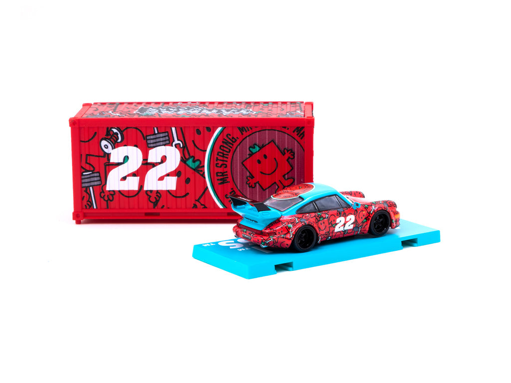 Tarmac Works 1:64 RWB 964 Mr. Men Little Miss Mr. Strong (with Container)