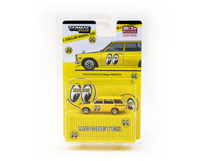 Tarmac Works 1/64 Mijo Exclusive Datsun 510 Wagon Mooneyes Yellow