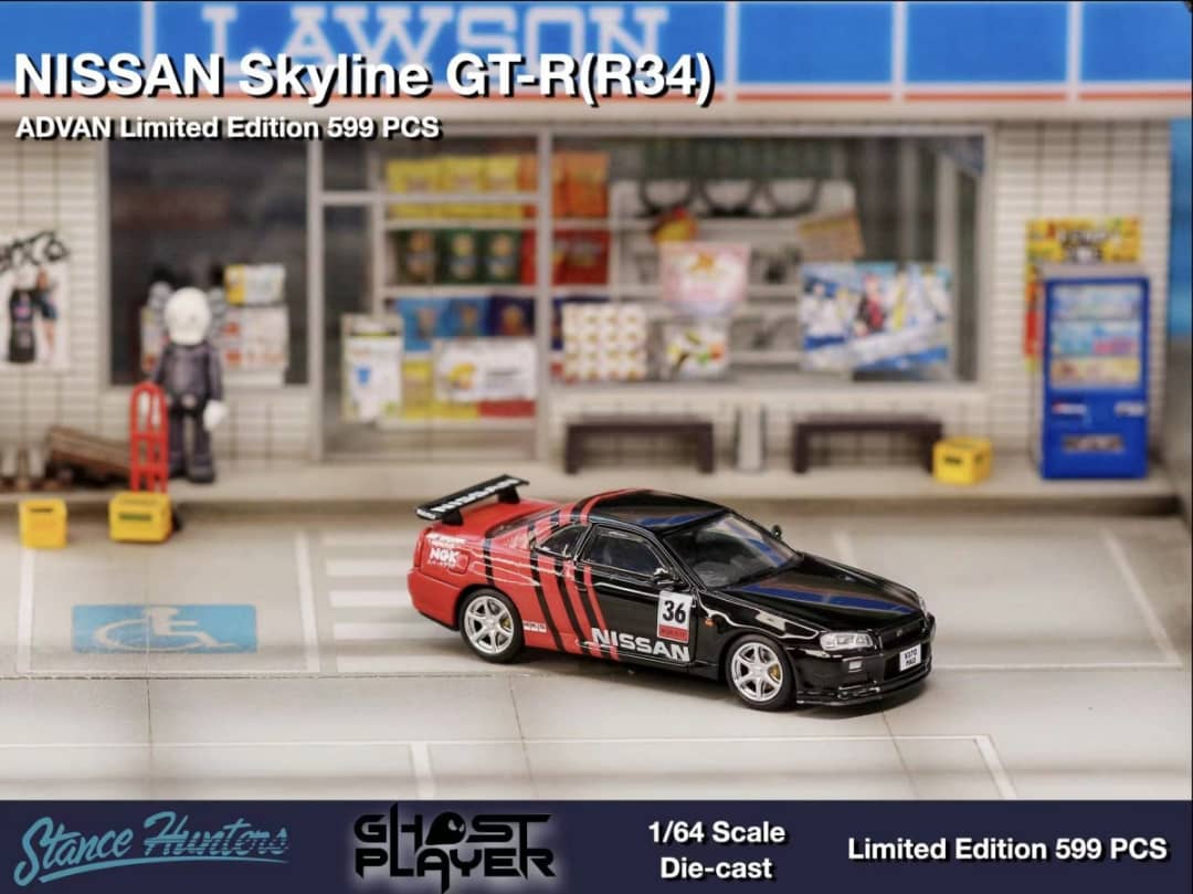 Stance Hunters 1/64 Skyline GT-R R34 Nismo Z-Tune - ADVAN