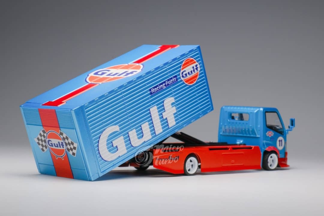 Peako x Microturbo 1:64 Hino 300 Custom Gull Wing Truck - GULF 