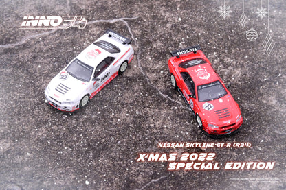 Inno64 1:64 NISSAN SKYLINE GT-R (R34) R-Tune X'MAS 2022 Special Edition