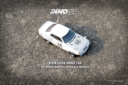 Inno64 1/64 TOYOTA CELICA 1600GT (TA22) #67 & #68 Nippon Grand Prix 1972 Box Set Collection (2 Cars And Special Hard Box included)