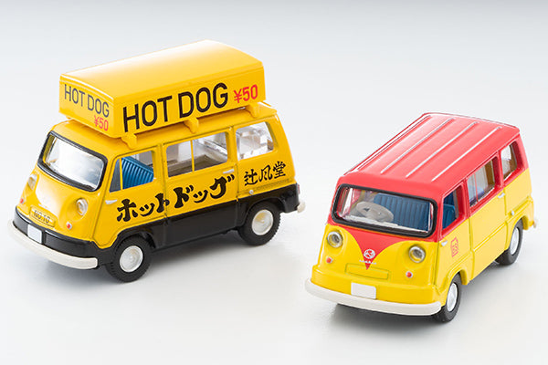 Tomytec 1:64 LV-201a Subaru Sambar Lt. Van Hot Dog Shop YE./BK. w/ fig.