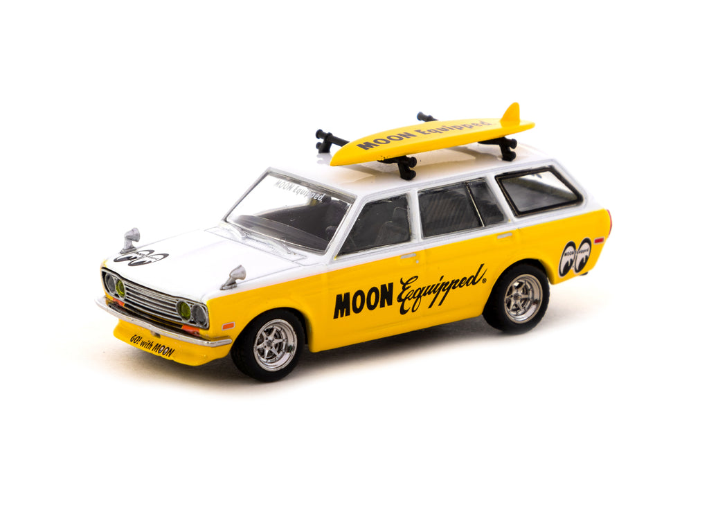 Tarmac Works 1/64 Datsun Bluebird 510 Wagon MOON Equipped Surf board with roof rack included