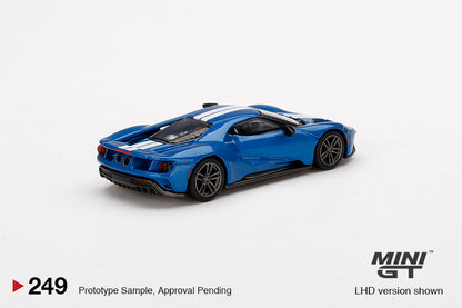 Mini GT 1:64  Ford 2015 GT Liquid Blue w/ White Racing Stripes [Mijo Exclusive]
