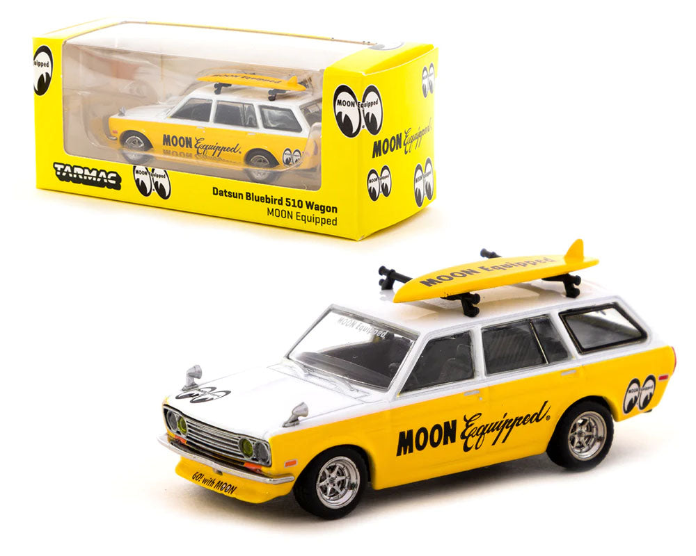 Tarmac Works 1/64 Datsun Bluebird 510 Wagon MOON Equipped Surf board with roof rack included