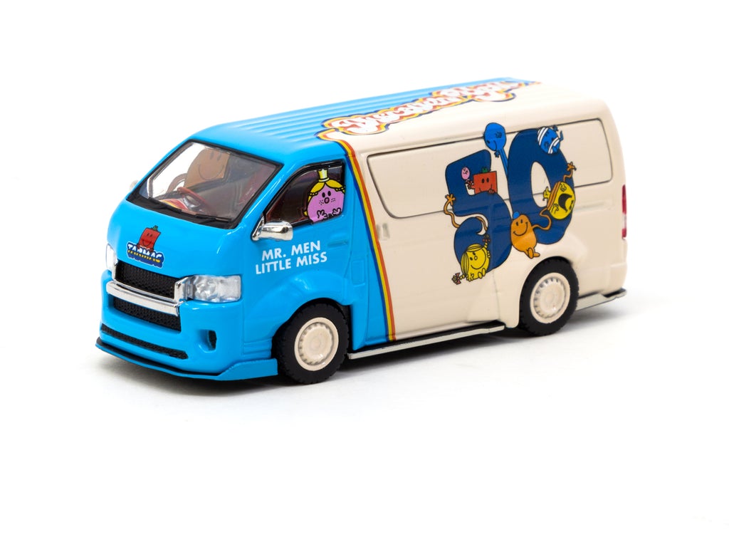 Tarmac Works 1:64 Toyota Hiace Widebody Mr. Men Little Miss  50th Anniversary with oil can