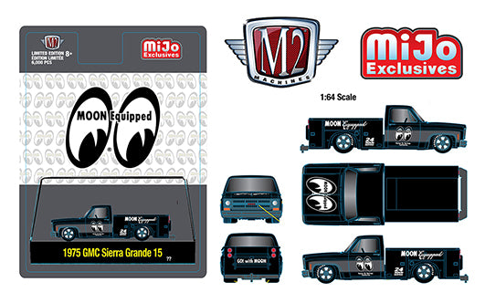 M2 Machines 1:64 MiJo Exclusives Auto-Trucks 1975 GMC Sierra Grande 15 Moon Equipped