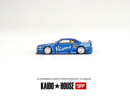 Kaido★House x Mini GT 1/64 Nissan Skyline GT-R (R34) Kaido Works V3 – Blue – Limited Edition
