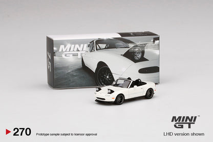 Mini GT 1:64 Mazda Miata MX-5 (NA) Tuned Version Classic White Fred's Garage Special [Taiwan Exclusive]