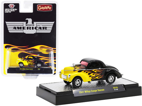 M2 1:64 Hobby Exclusive 1941 Willy's Gasser Black w/ Flames Limited Edition