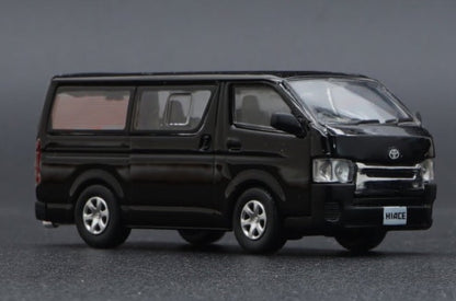 BM Creations 1:64 Toyota 2016 Hiace Black RHD(with interchangeable parts)