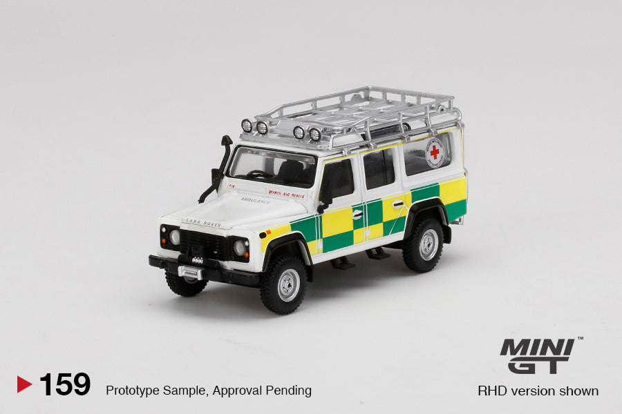 Mini GT 1:64 Mijo Exclusive Land Rover Defender 110 UK Red Cross