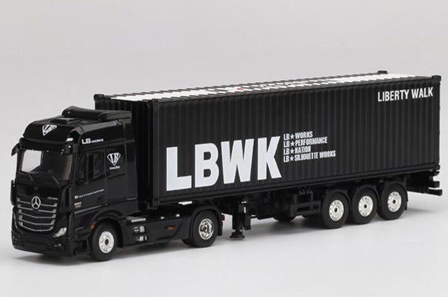 Mini GT 1:64 Mercedes-Benz Actros With 40 Ft Dry Container LBWK Black