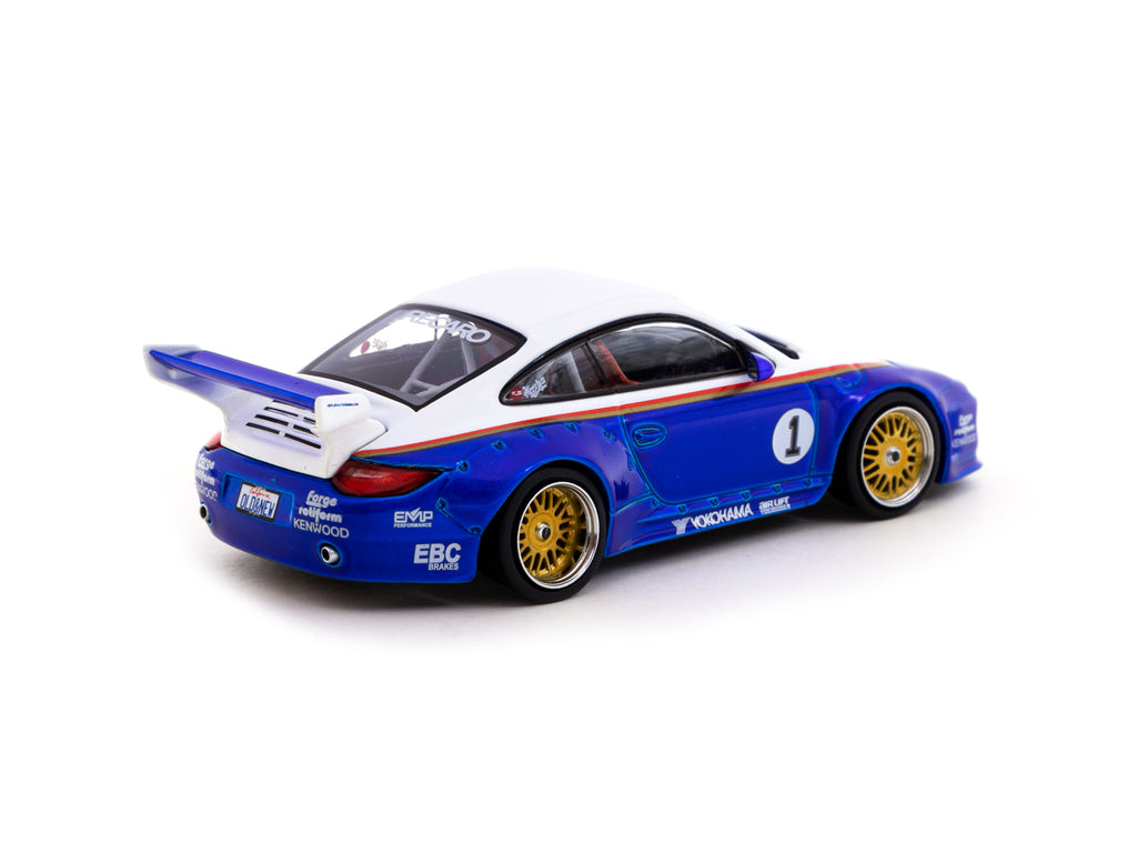 Tarmac Works 1/43 Old & New 997 Blue / White Decal included