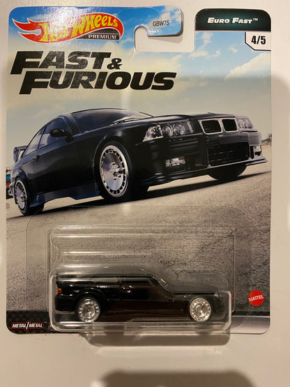 Hot Wheels  1/64 Fast and Furious Euro Fast "K " case  (set of 5)
