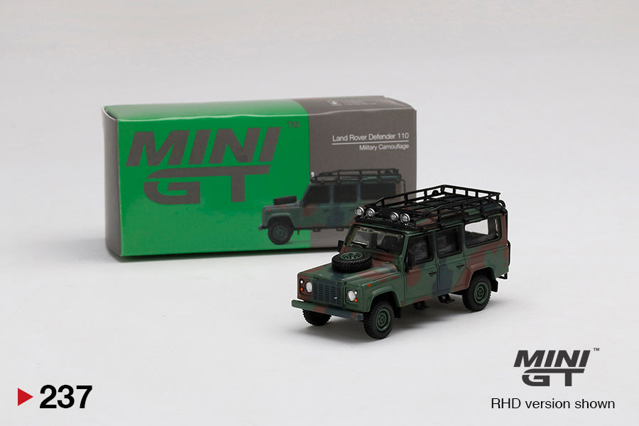 Mini GT 1:64 Hong Kong Exclusive Land Rover Defender 110 Military Camouflage (in Box  Packaging)
