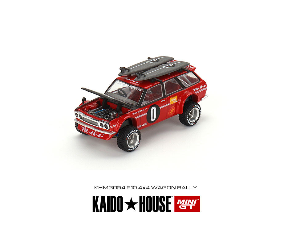 Kaido★House x Mini GT 1/64 Datsun KAIDO 510 Wagon Kaido GT Surf Safari RS V2 – Red – Limited Edition