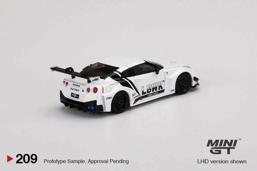Mini GT 1:64 MiJo Exclusives LB-Silhouette WORKS GT NISSAN 35GT-RR Ver.2 White LBWK