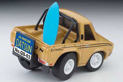 Tomica Limited Vintage 1/64 QS-03b Datsun Truck Beige with a Surfboard