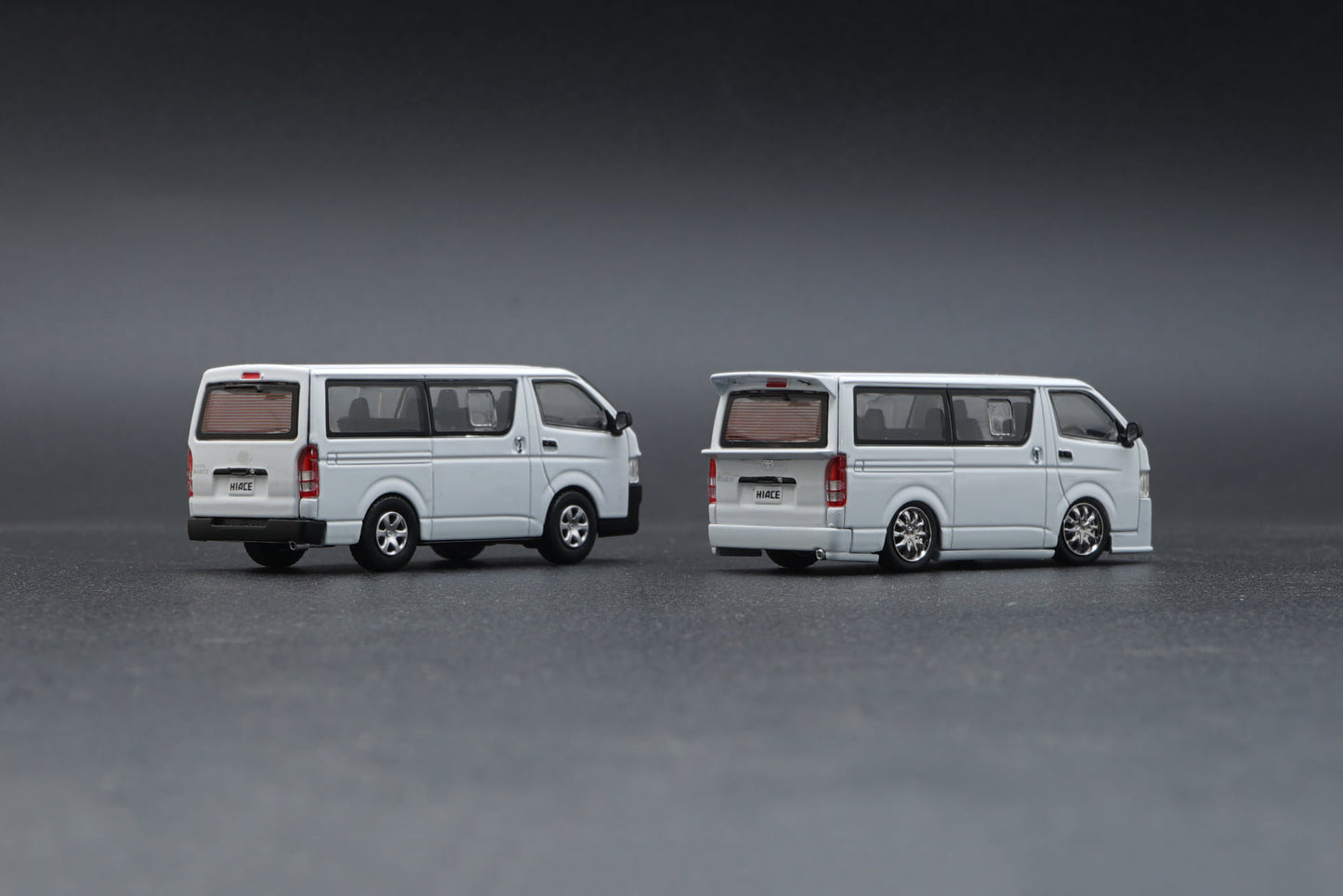 BM Creations 1:64 Toyota 2016 Hiace White RHD (with interchangeable parts)