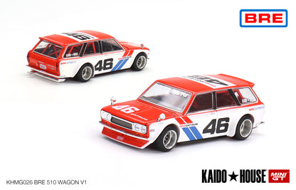 Mini GT 1/64  Kaido★House  Datsun 510 Wagon BRE V1 Red