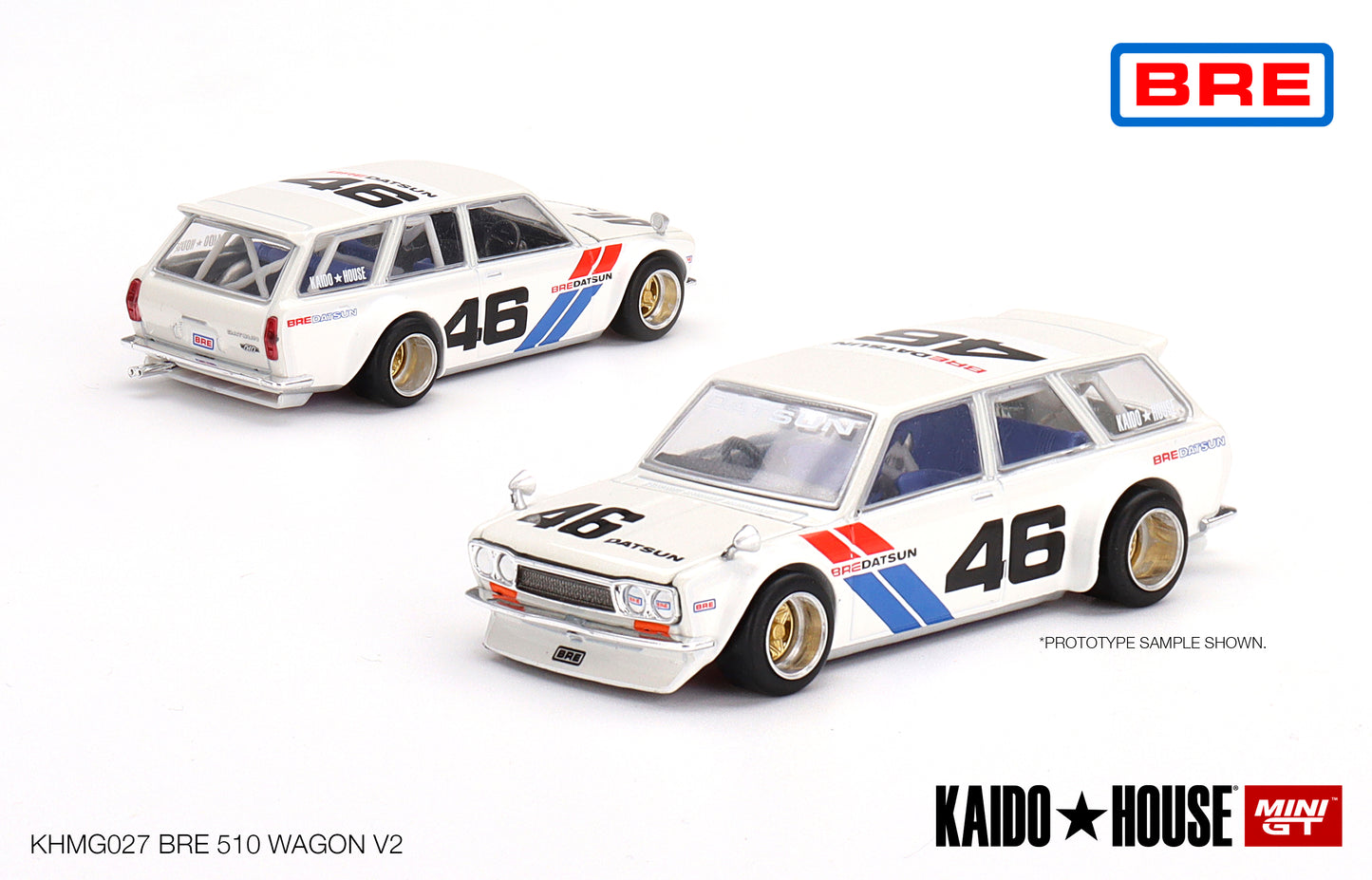 Mini GT 1/64  Kaido★House  Datsun 510 Wagon BRE V2  White