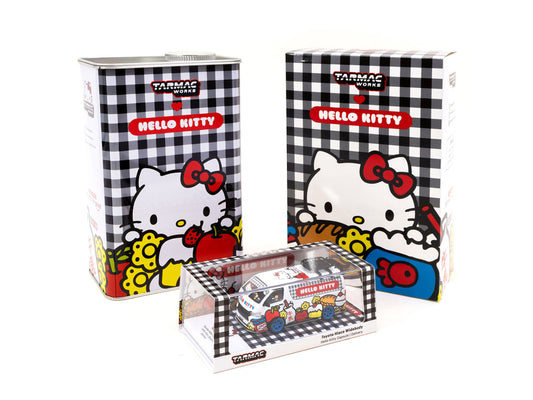 Tarmac Works 1/64 Toyota Hiace Widebody Tarmac Works X Hello Kitty Capsule Delivery Van (in oil can packaging)