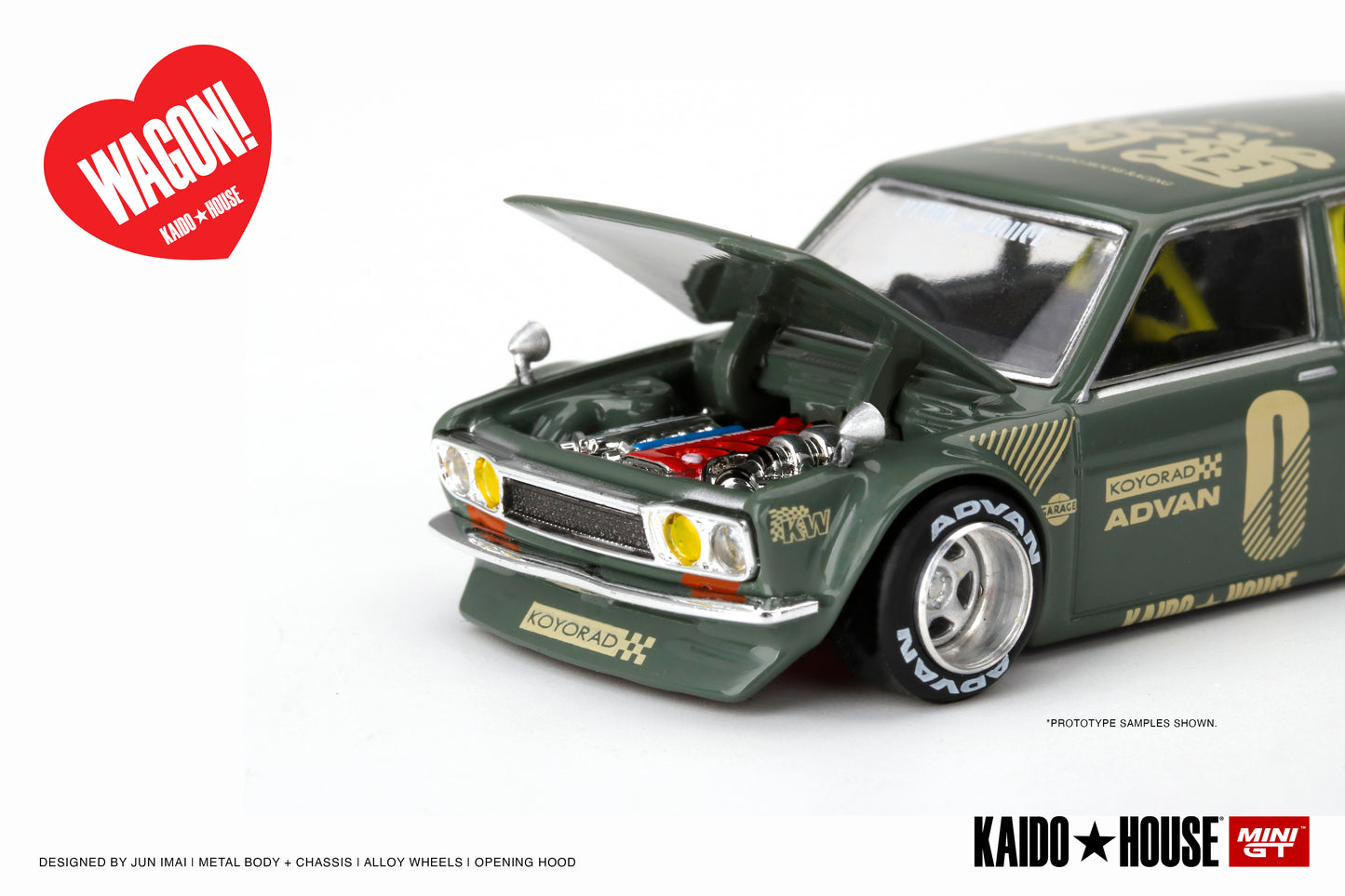 Mini GT 1/64 Kaido★House Datsun 510 Wagon Green