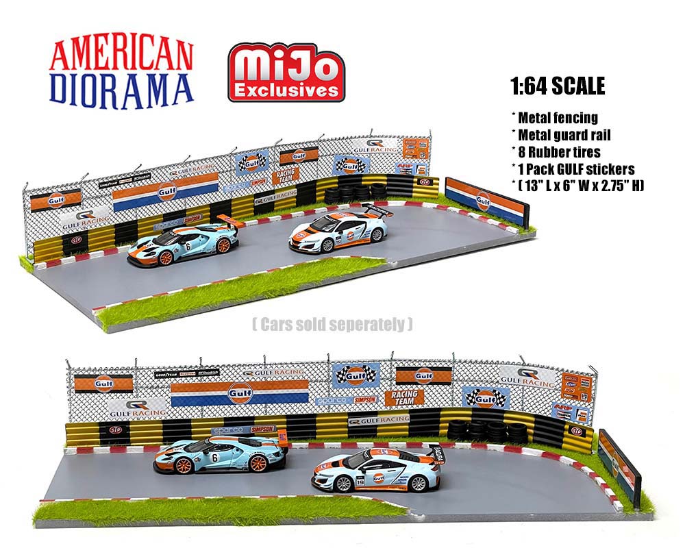 American Diorama 1/64 MiJo Exclusives Racetrack Diorama Gulf Racing Livery