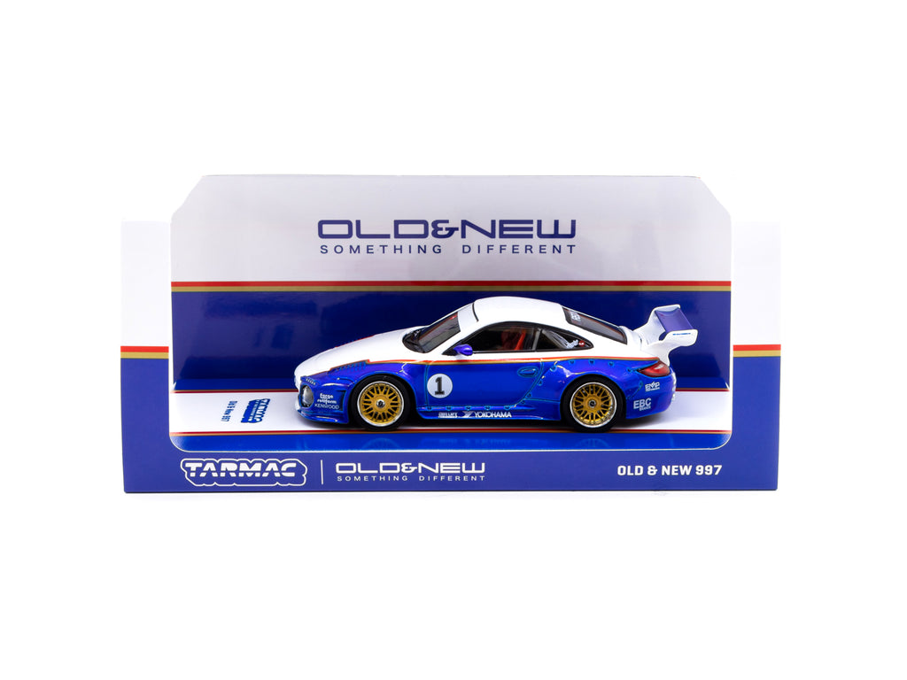 Tarmac Works 1/43 Old & New 997 Blue / White Decal included
