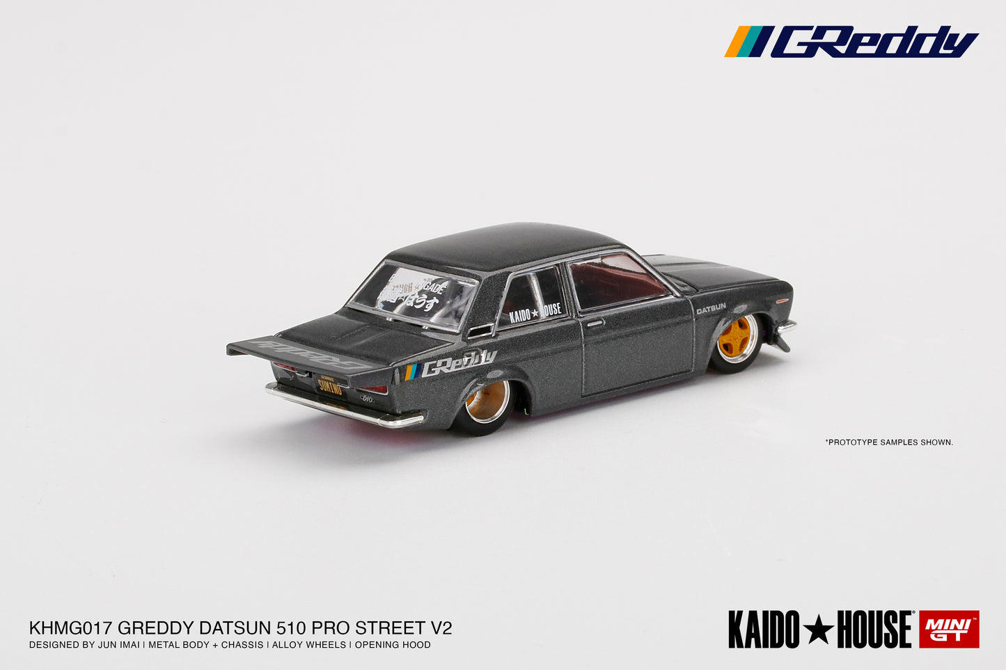 Mini GT 1:64 Kaido House Datsun 510 Pro Street GREDDY Grey