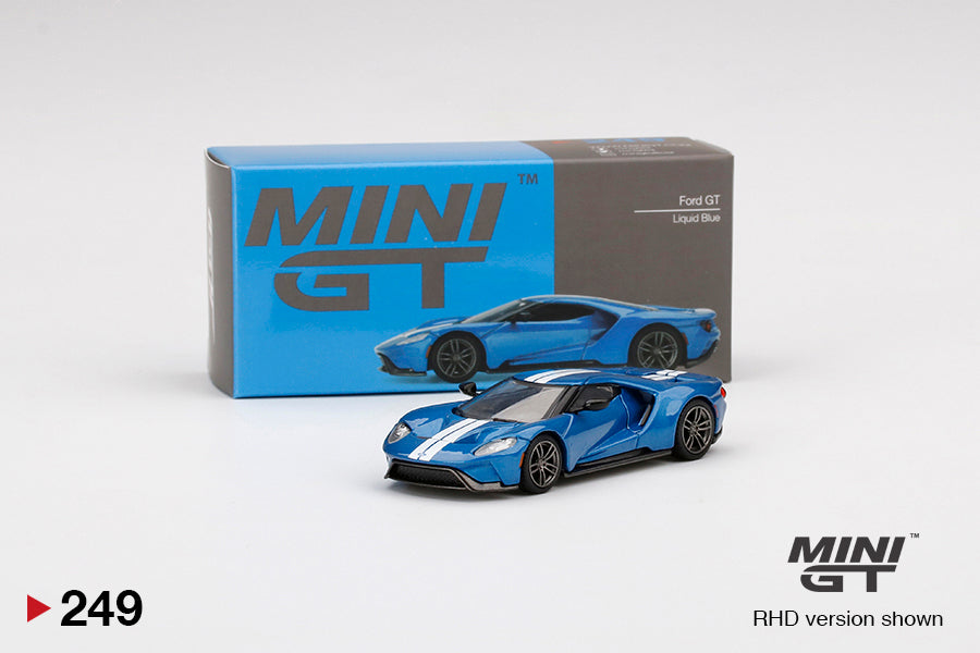 Mini GT 1:64  Ford 2015 GT Liquid Blue w/ White Racing Stripes [Mijo Exclusive]