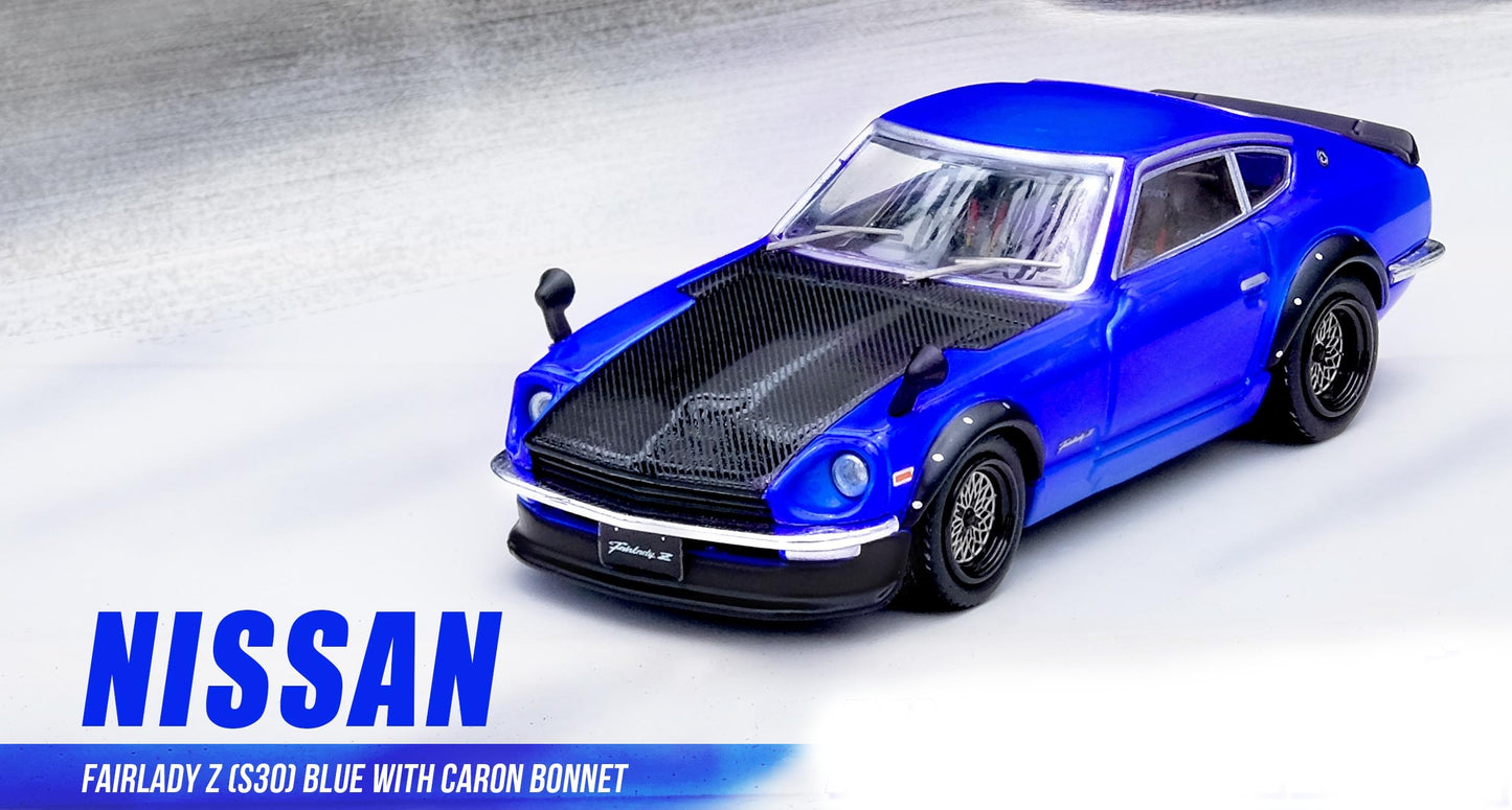 Inno64 1/64 NISSAN FAIRLADY Z (S30) Blue with carbon Hood